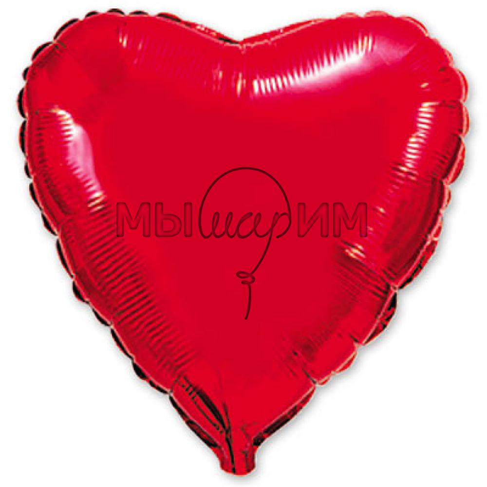 Фольгированный шар сердце красное