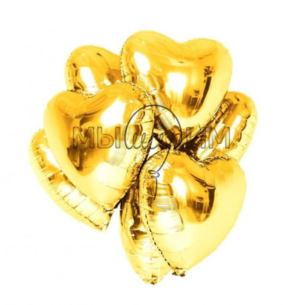 Фольгированный шар сердце золото