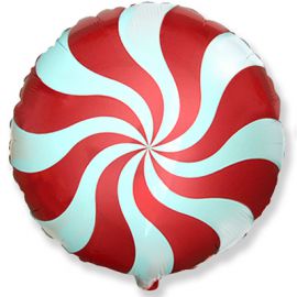 Фольгированный шар Круг 45 см Конфета красная