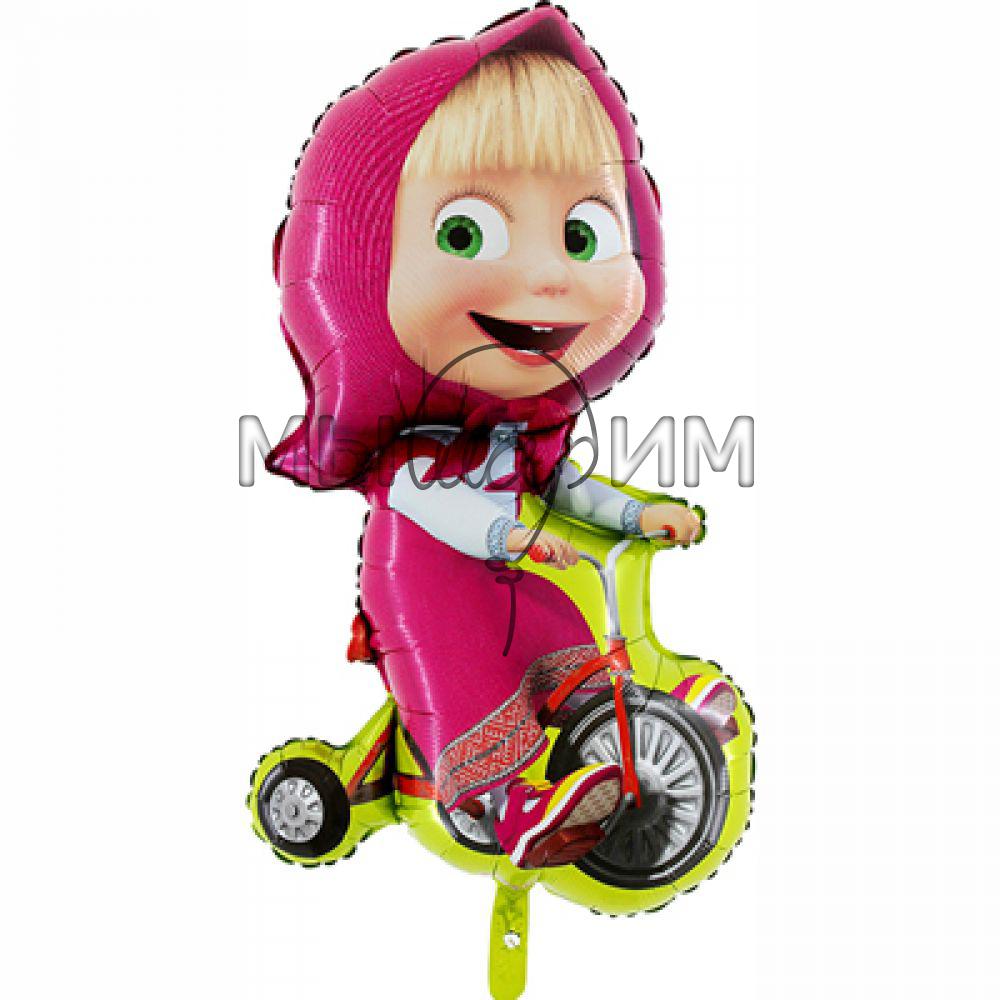 Фольгированный шар Маша на велосипеде
