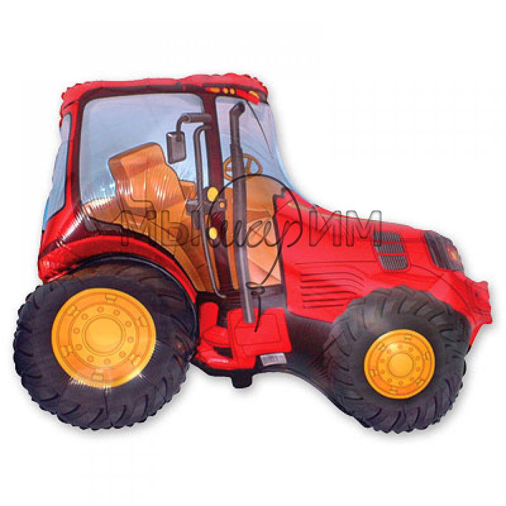 Фольгированный шар Трактор зеленый/красный/оранжевый