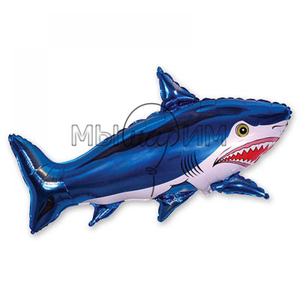 Фольгированный шар Акула большая синяя
