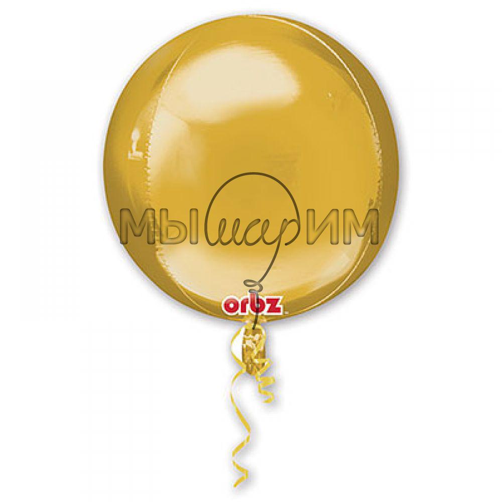 Фольгированный шар 3D СФЕРА Металлик Gold