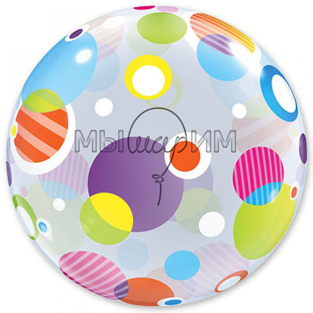 Фольгированный шар BUBBLE 22" Polka Dots