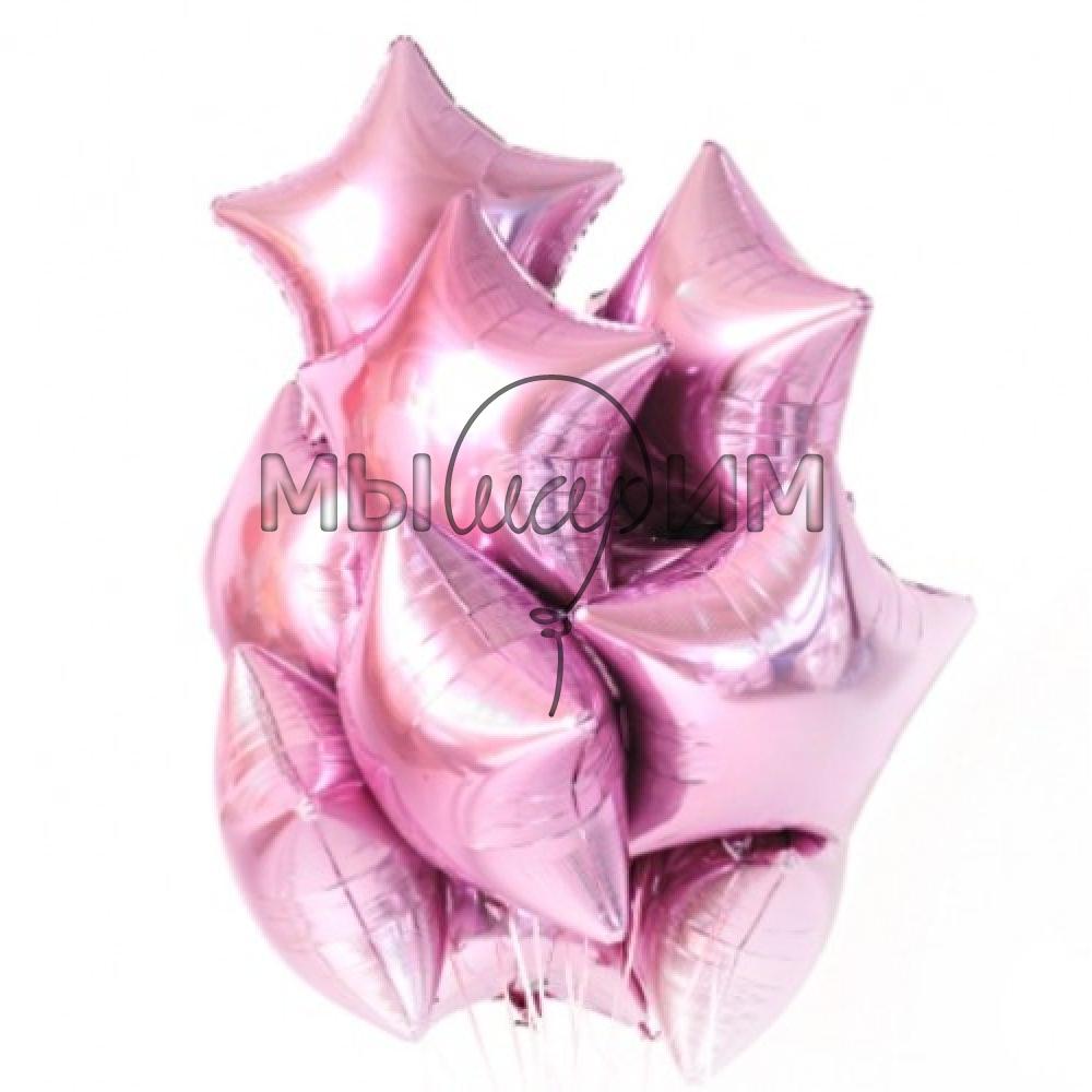 Фольгированный шар звезда металлик розовый