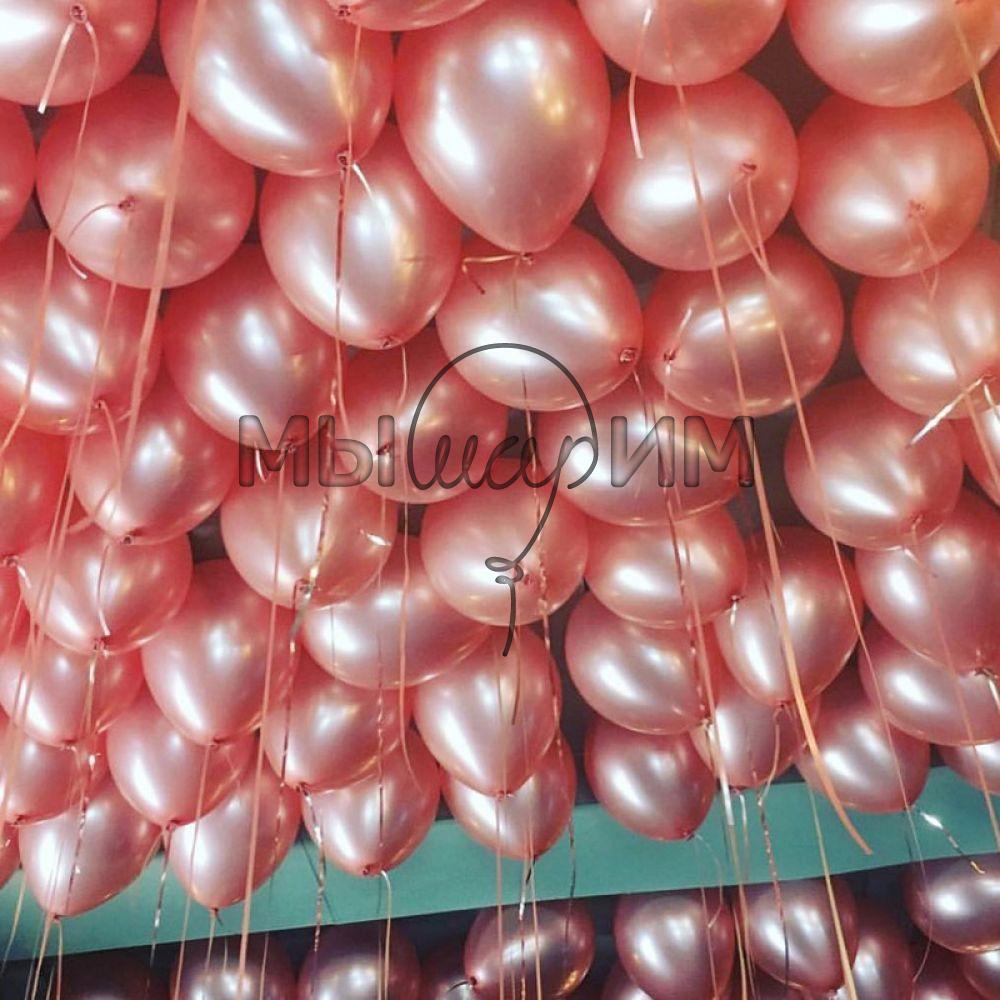 Воздушные шары розовое золото металлик