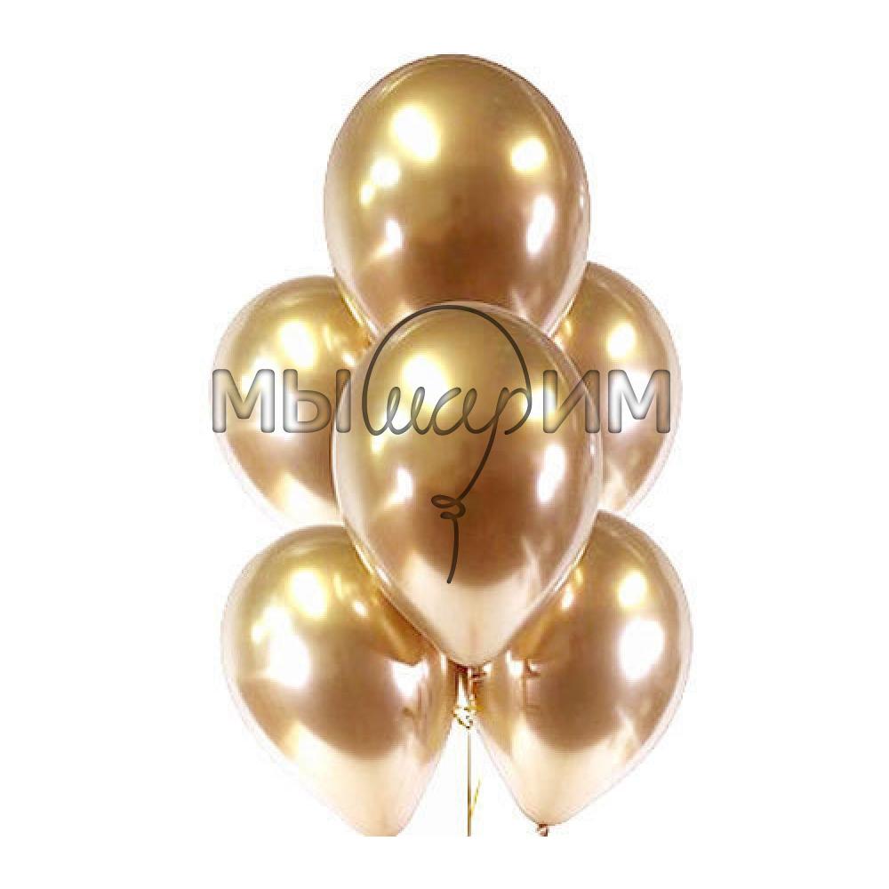 Воздушные шары "Хром" золото