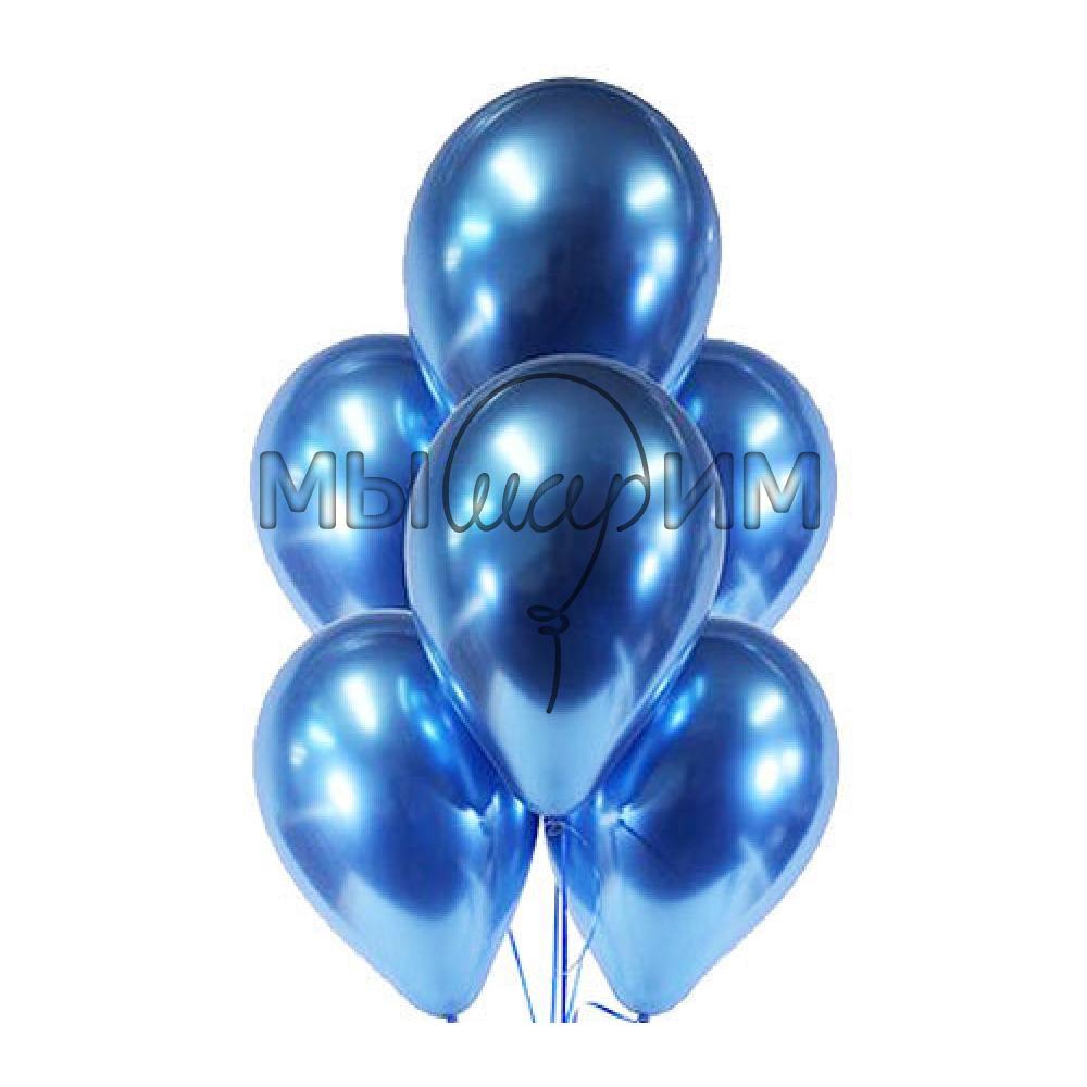 Воздушные шары "Хром" синий