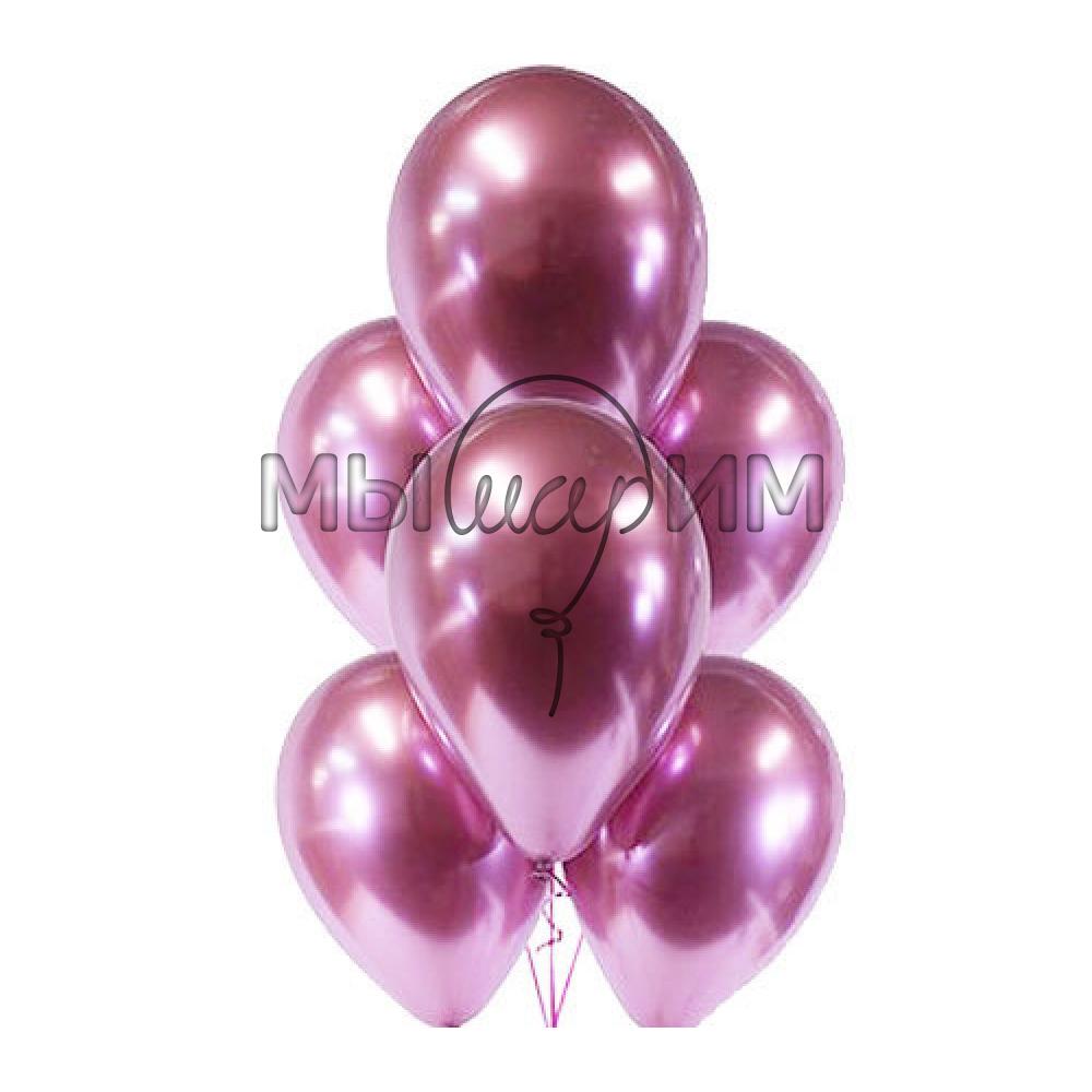 Воздушные шары "Хром" розовый