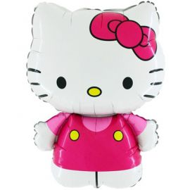 Фольгированный шар Hello Kitty розовая (Китти)