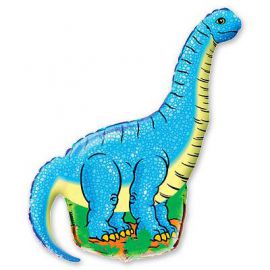 Фольгированный шар Динозавр голубой