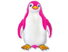 Фольгированный шар  Счастливый пингвин розовый