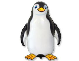 Фольгированный шар  Счастливый пингвин черный