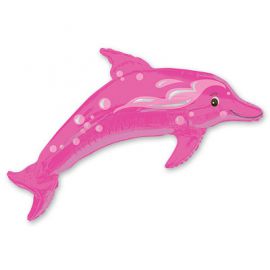 Фольгированный шар Дельфин Розовый