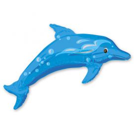 Фольгированный шар Дельфин Голубой