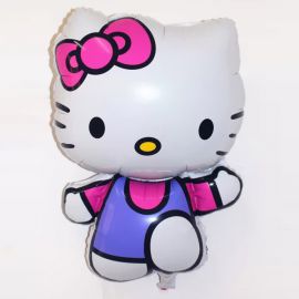 Фольгированный шар Hello Kitty сиреневая (Китти)