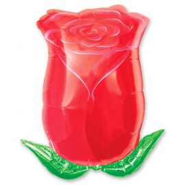 Фольгированный шар Роза бутон красный
