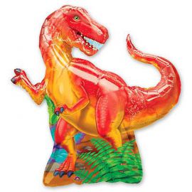 Фольгированный шар Динозавр красный