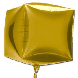 Фольгированный шар 3D КУБ Металлик Gold