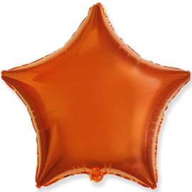 Фольгированный шар 45 см ЗВЕЗДА Металлик Оранжевая