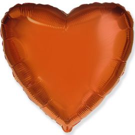 Фольгированный шар 45 см СЕРДЦЕ Металлик Orange