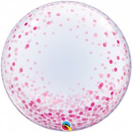 Фольгированный шар BUBBLE DECO 24" Конфетти розовое