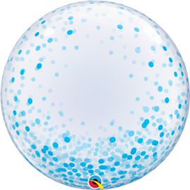 Фольгированный шар BUBBLE DECO 24" Конфетти голубое