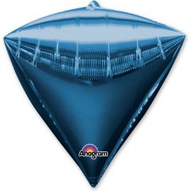 Фольгированный шар 3D АЛМАЗ 17" Металлик Blue
