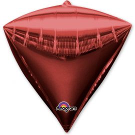 Фольгированный шар 3D АЛМАЗ 17" Металлик Red