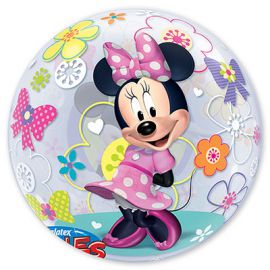 Фольгированный шар BUBBLE 22" Disney Минни Бантики Цветы