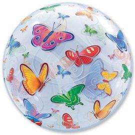 Фольгированный шар BUBBLE 22" Бабочки