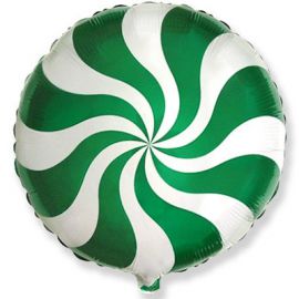 Фольгированный шар Круг 45 см Конфета зеленая