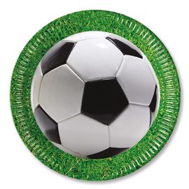 Тарелки Футбол зеленый 23см, 8шт