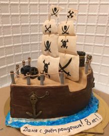 Торт "Пиратский корабль 3D"