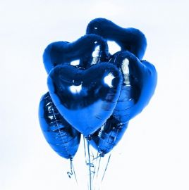 Фольгированный шар 45 см СЕРДЦЕ Металлик Blue