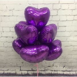 Фольгированный шар 45 см СЕРДЦЕ Металлик Violet