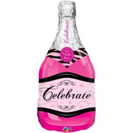 Фольгированный шар Бутылка шампанского розовая