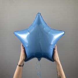Фольгированный шар 45 см ЗВЕЗДА пастель Голубая