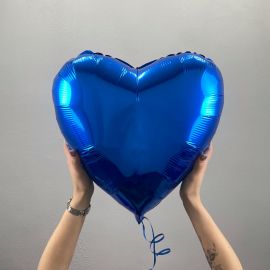 Фольгированный шар сердце синий