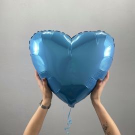 Фольгированный шар сердце голубое