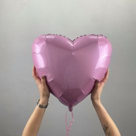 Фольгированный шар сердце розовое пастель