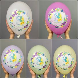 Воздушные шары "8 марта" (многоцветные)