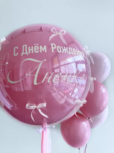 Шары для девочки — пример красивой композиции из воздушных шаров