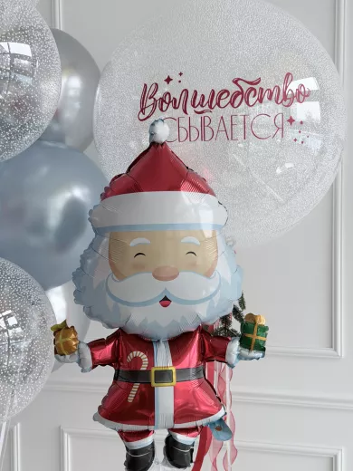 Новогодняя композиция из воздушных шаров