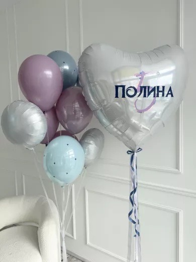 Шары для девочки — пример красивой композиции из воздушных шаров