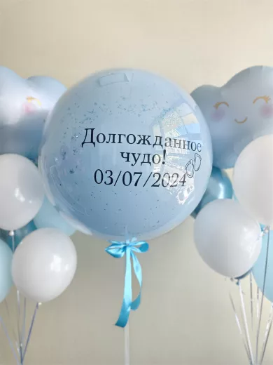 Шары на выписку из роддома — пример композиции к рождению ребёнка