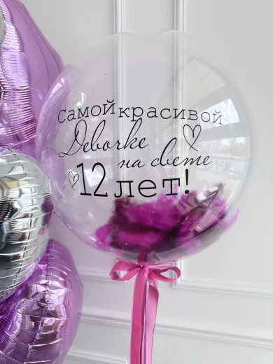 Шары для девочки — пример красивой композиции из воздушных шаров