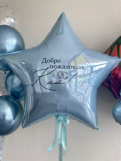 Шары на выписку из роддома — пример композиции к рождению ребёнка