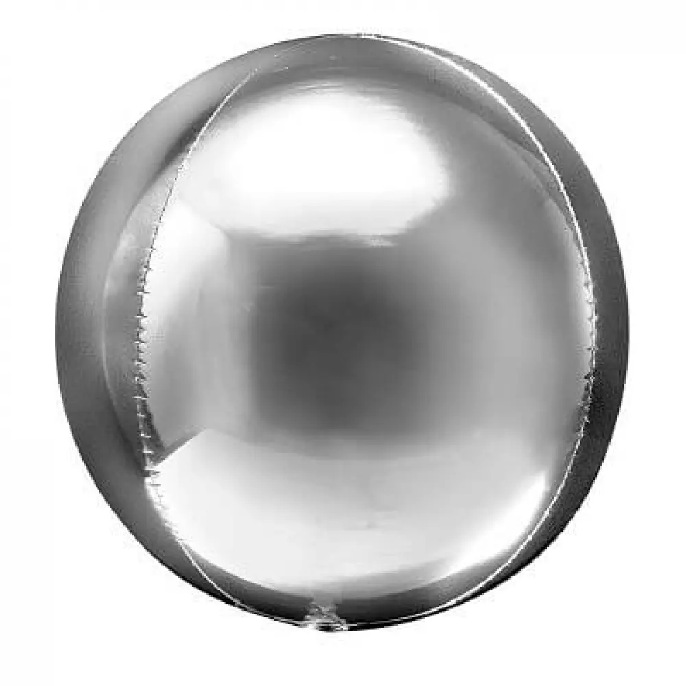 Фольгированный шар 3D СФЕРА Металлик Silver Серебряные шары Фольгированные сферы, 3D шары